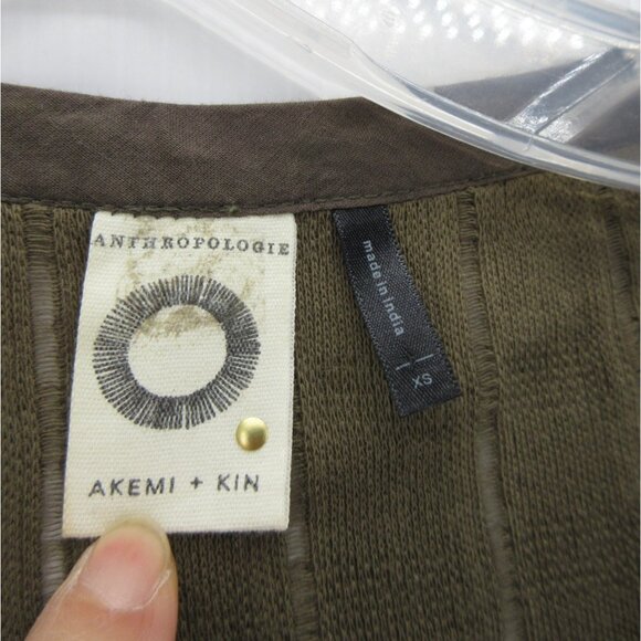 Akemi Kin Anthropologie Top XS Blouse Embroidered Floral Boho Knit - Picture 8 of 10